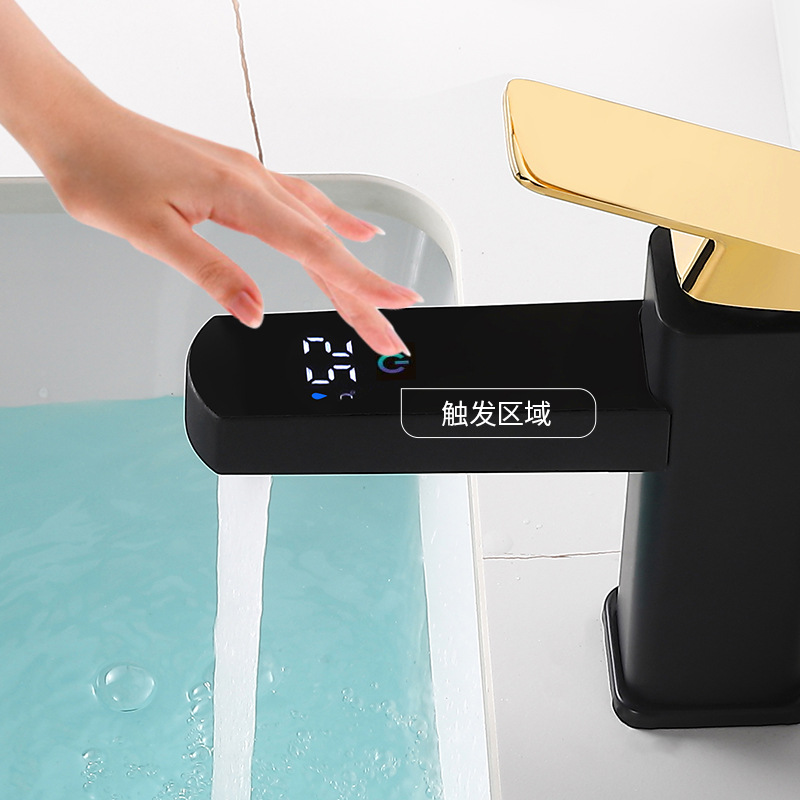 Digital display faucet, washbasin, countertop basin, temperature-controlled dual household washbasin, bathroom cabinet, Amazon cross-border trade Specification drawing