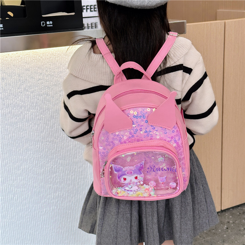 New sequined children's schoolbag, cute cartoon backpack for boys and girls in kindergartens, small and middle class backpack for export Specification drawing