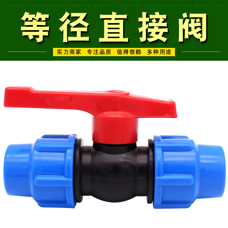Direct-sale plastic quick-connect ball valves, blue cap plastic ball valves, quick-connect valves, PE quick-connect ball valves full figure