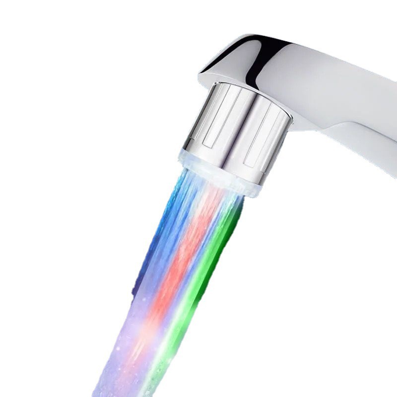 Cross-border supply kitchen faucet led seven-color faucet luminous shower faucet temperature control three-color Item Picture