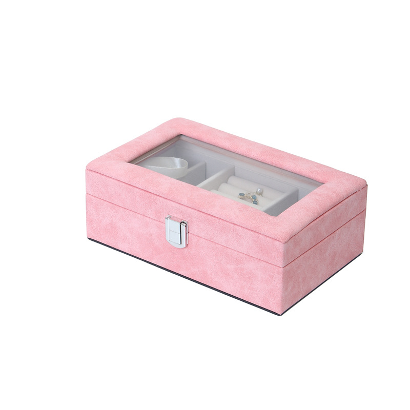 Cross-border European and American simple and portable sheep bar jewelry storage box, multi-specification bracelet jewelry, stud earrings, velvet fabric display Item Picture