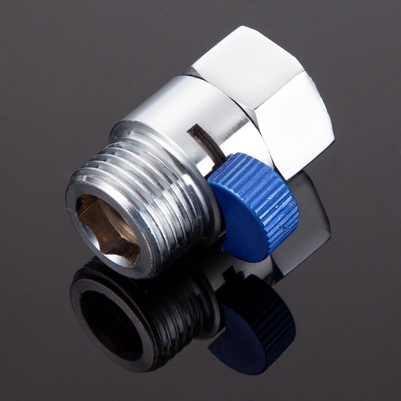 Wholesale of all-copper shower head straight-through valve, water stop valve, 4-way pipe interface, large flow regulating valve, and internal and external thread switch valve details Picture