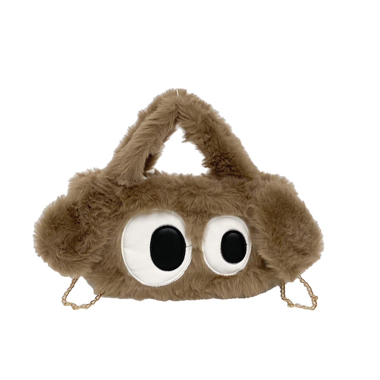 Big Eyes plush puppy women's bag 2023 Autumn/Winter new niche single-shoulder crossbody bag plush handbag Specification drawing
