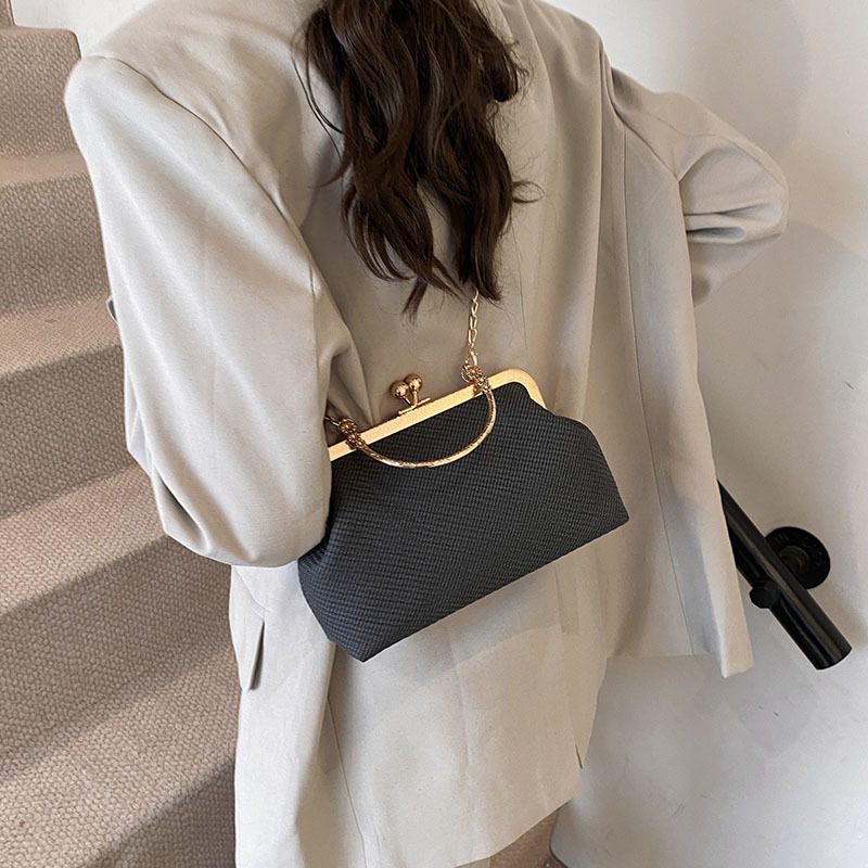 Chinese-style handbag, a versatile vertical striped shell bag for women, 2025 new high-end quality chain single-shoulder crossbody bag details Picture