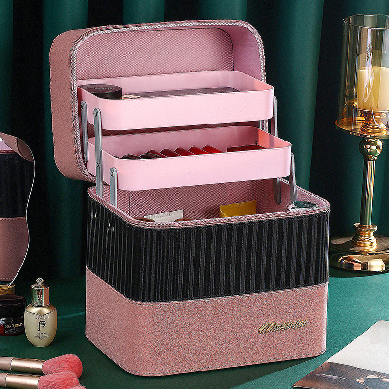 The 2023 new style cosmetics storage box is high-end and elegant. It is a portable makeup case and an ins high-end nail art case Application Scenario