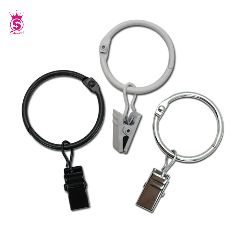 We have a complete range of specifications for curtain clips, curtain rings, movable opening clips, simple curtain hooks and clips details Picture