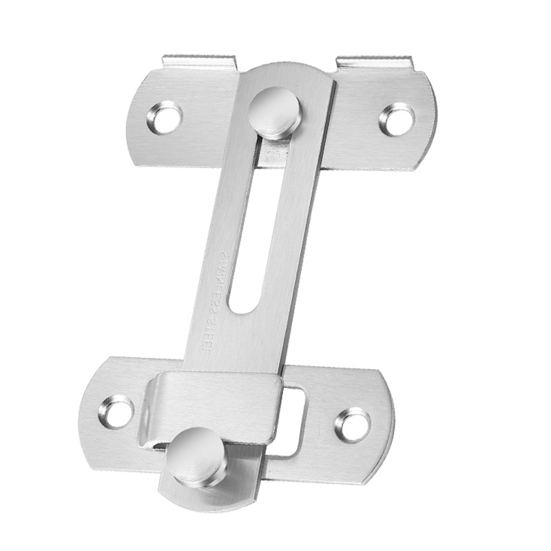 Stainless steel door latch, household pet cage buckle, door lock buckle, sliding door lock, black 90-degree snap-on, sliding door safety lock Item Picture