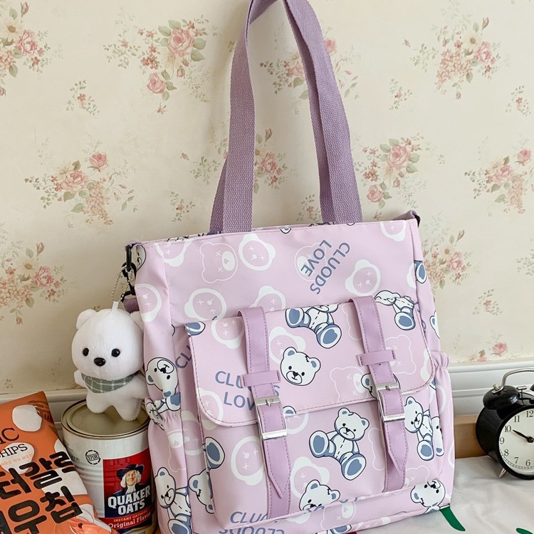 Student tutoring bag 2024 New style, fresh and cartoonish, cute single-shoulder bag, casual large-capacity crossbody bag for women wholesale details Picture