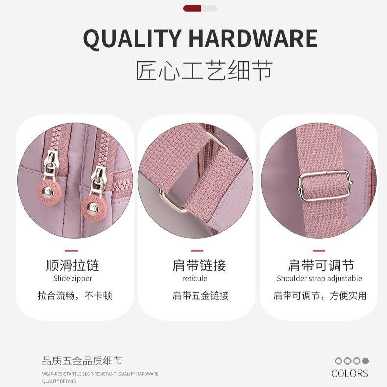 New fashionable multi-layer chest bag for women, simple and lightweight Korean-style casual travel women's backpack, versatile printed crossbody bag details Picture