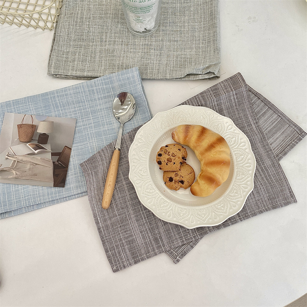 bj2502072 dinner plate, dessert cake pad, Western dinner plate pad, living room dinner pad, breakfast plate pad, heat-resistant for household use full figure