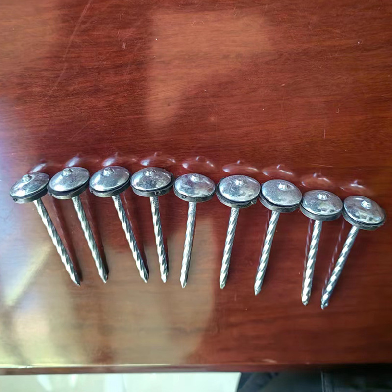 Corrugated nails, asbestos tile nails, 3-inch umbrella-shaped gaskets, customized and wholesale based on provided drawings or samples, straight rod and large-head cement nails Specification drawing