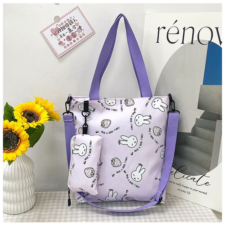High appearance level, stylish tote bag, 2024 new student fashion single-shoulder bag, cute cartoon graffiti crossbody bag wholesale details Picture