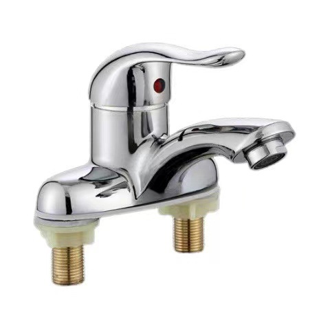 Double-hole faucet, washbasin, surface basin, kitchen and bathroom hot and cold switch, washbasin, mixing valve, three-basin Item Picture