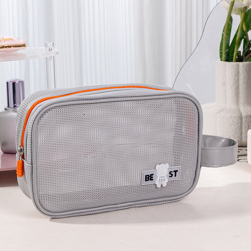 The new holiday hand-held storage bag, business trip makeup bag, mesh beach bag and makeup bag have a large capacity and a high-end feel details Picture