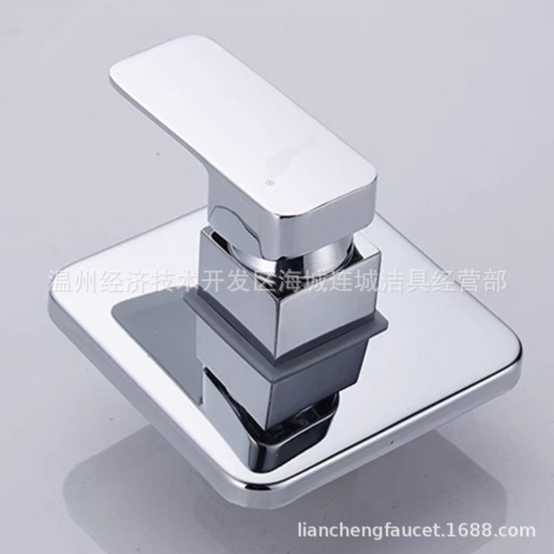 Square concealed faucet wall-mounted shower repair and replacement parts, single water outlet decorative panel, handle side ring Application Scenario