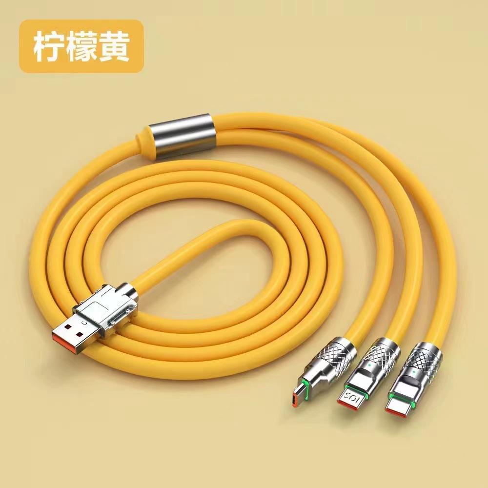 2-meter fast charging 1-to-3 mobile phone data cable, suitable for Apple, Huawei and Android type-c three-in-one charging cable details Picture