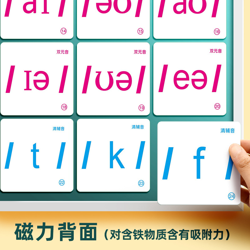 English International Phonetic Alphabet cards in large, medium and small sizes, student and teacher magnetic stickers, teaching AIDS, junior high school English version magnetic stickers details Picture