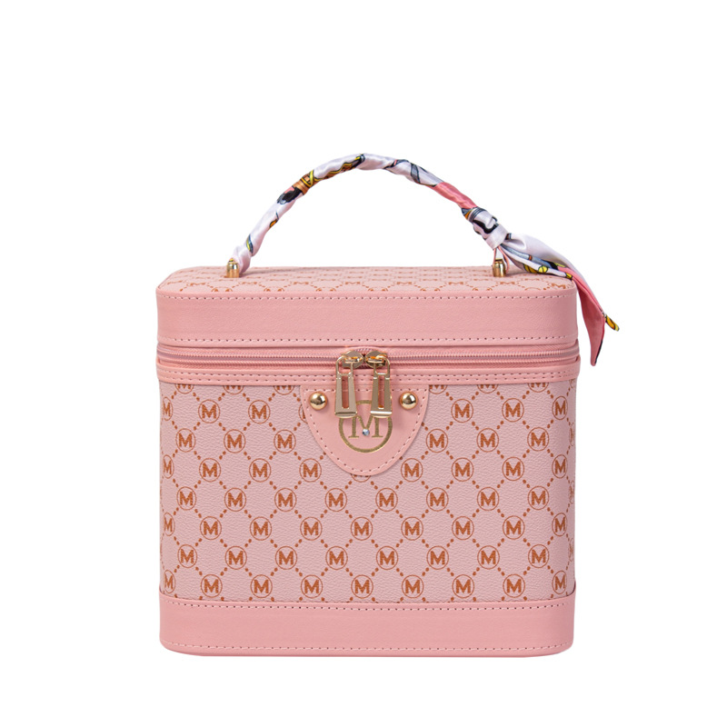 2024 new retro large-capacity makeup bag, multi-functional cosmetics storage box, portable waterproof suitcase box Item Picture