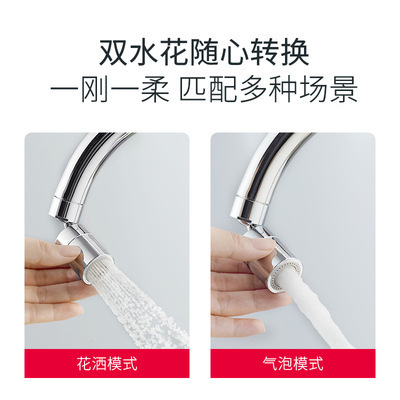 Wholesale of large white dual-function faucet, spout foaming device, kitchen basin filter, screen and spout foaming Specification drawing