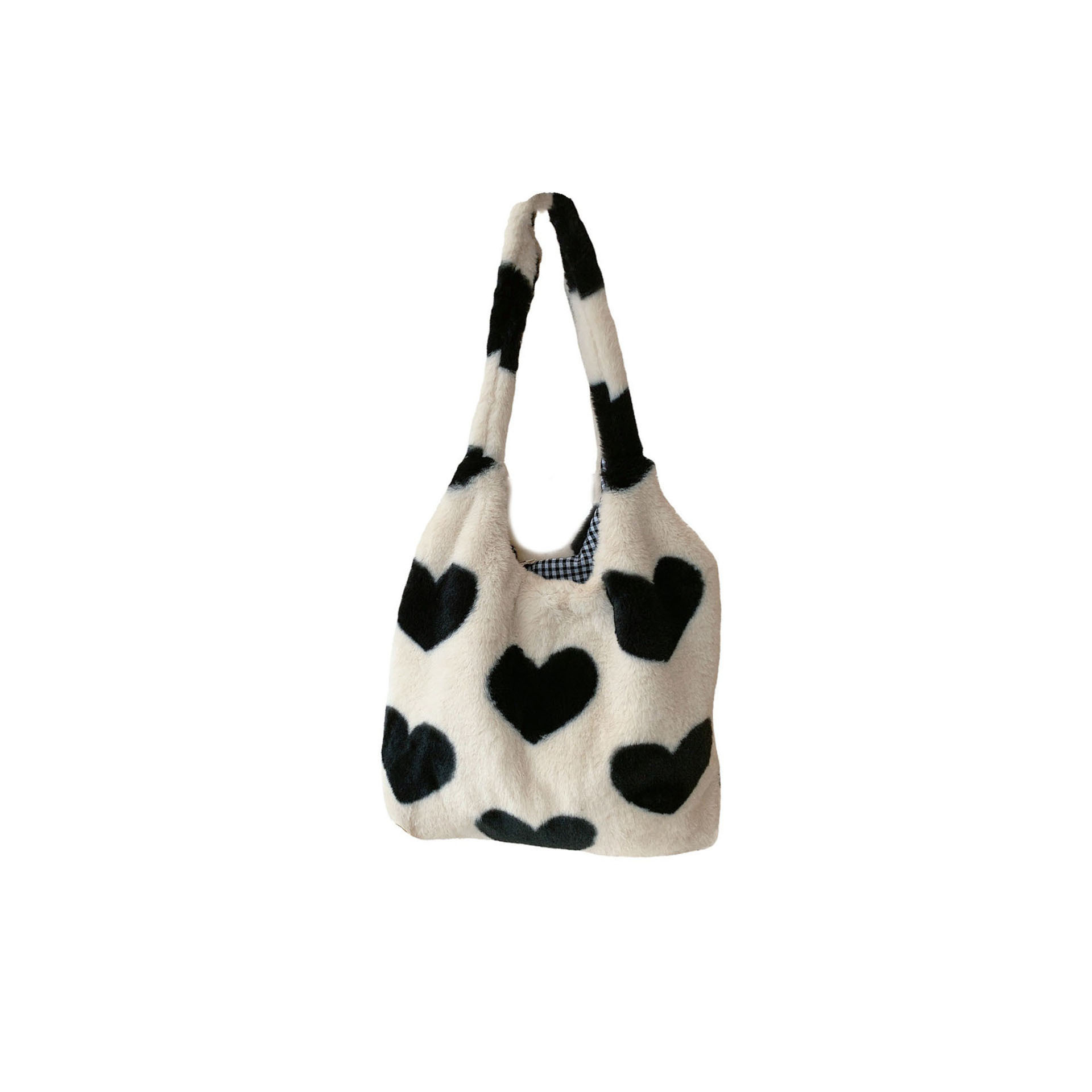 210281 Autumn/Winter new plush heart-shaped tote bag for women, single-shoulder large-capacity vest bag, ins Korean trend Item Picture