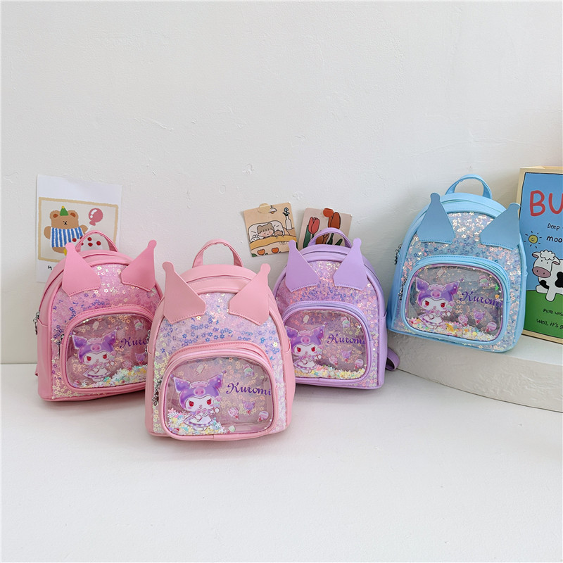 New sequined children's schoolbag, cute cartoon backpack for boys and girls in kindergartens, small and middle class backpack for export details Picture