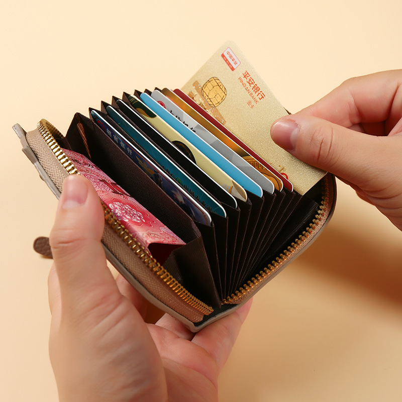 Cat card case for ladies 2024 New style, small, trendy, cute, with many slots, high-end feel, anti-demagnetization, portable wholesale Specification drawing