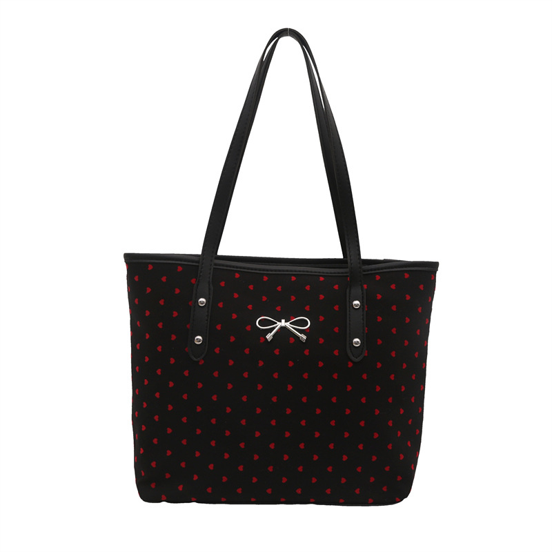 College-style canvas bag for women, 2024 new trendy Korean single-shoulder tote bag, casual large-capacity shopping bag Item Picture