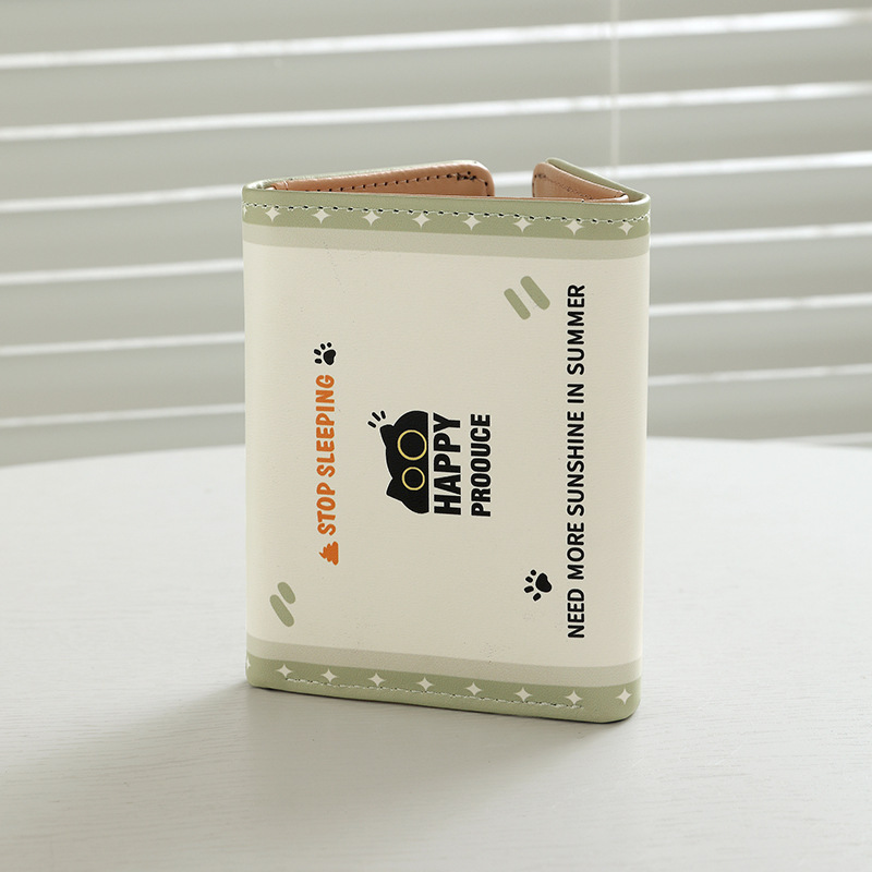 The new graffiti coin purse is cute and portable, with a large capacity. It is a mini student bag for girls and has a high level of appearance. It is a short ID small bag Specification drawing