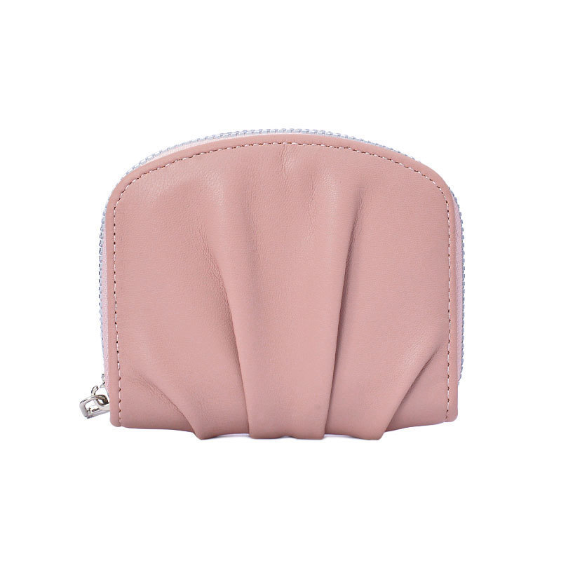 Pleated feel ~ A new minimalist, cute and small WALLET from Ailun INS, a popular solid color and versatile coin purse details Picture