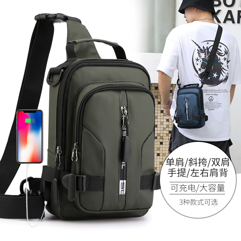 Factory direct sales of new casual men's chest bags, multi-functional outdoor single-shoulder crossbody bags, trendy waterproof chest bags for cross-border use full figure