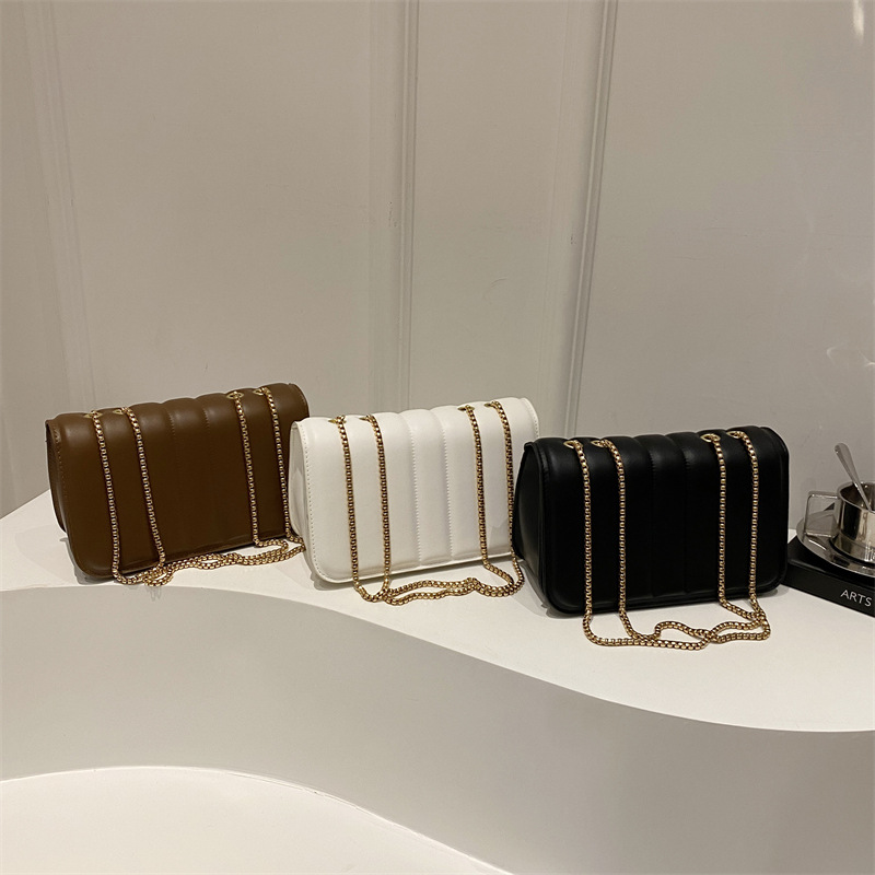 Vertical embroidered thread chain bag for women, simple small square bag, magnetic buckle shoulder bag, niche design, quality bag Application Scenario