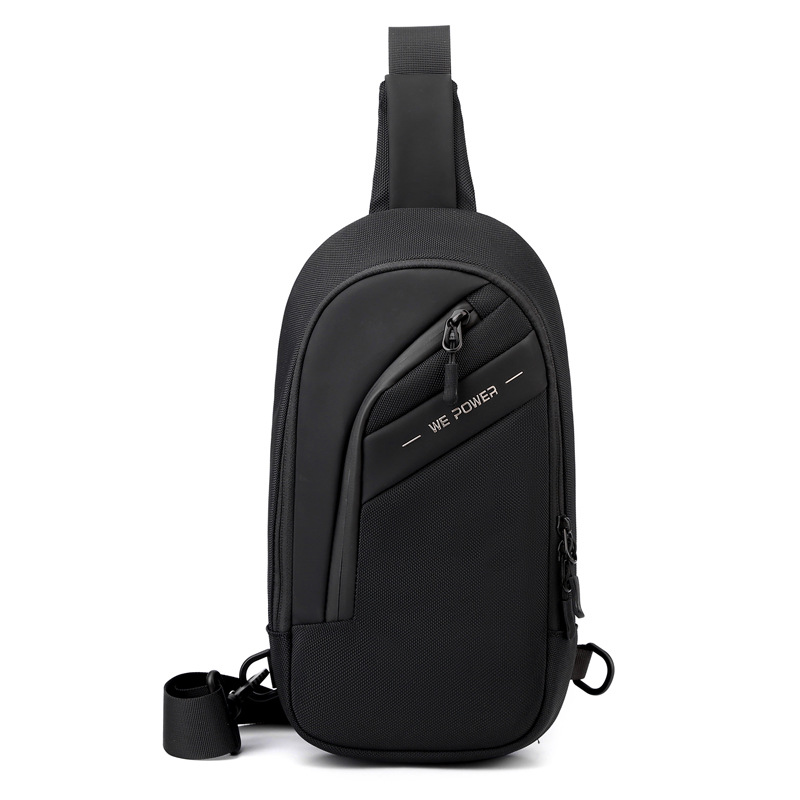 WEPOWER's new cross-border men's chest bag is a lightweight nylon fabric single-shoulder crossbody bag for outdoor commuting Item Picture