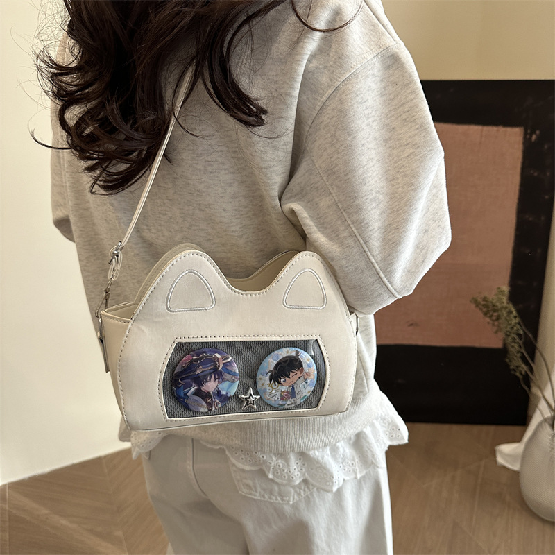 A versatile small bag for women 2025, a new spring fashion collection, a stylish and versatile commuter crossbody bag, and a cute and niche cat bag Specification drawing