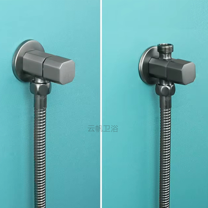 Copper Angle valve, one inlet and one outlet three-way Angle valve, bathroom toilet, water heater, cold and hot water inlet valve, octagonal valve, rose gold Application Scenario