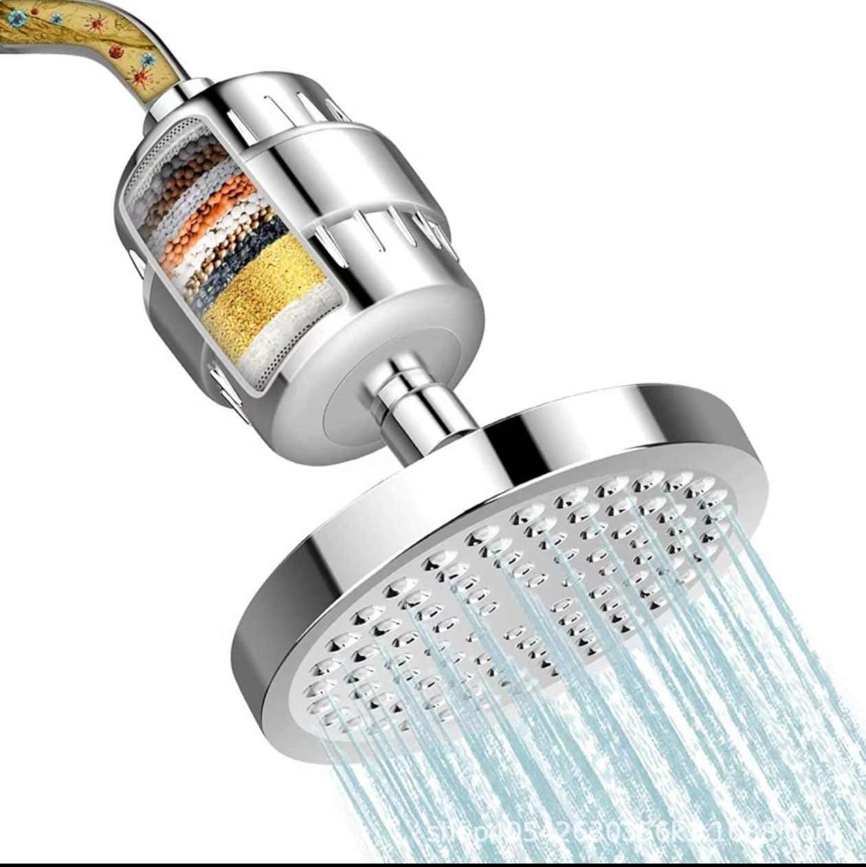 Cross-border Amazon export bestseller: 6-inch shower head, pressurized shower head, top spray, 20-layer filter top spray set full figure