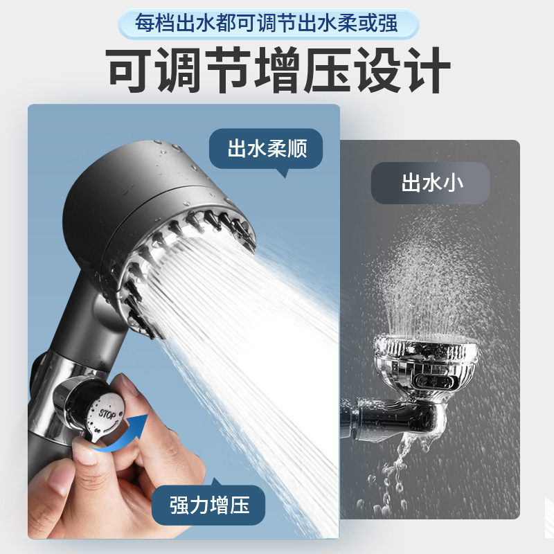 One-piece consignment, powerful factory, wholesale pressure regulating, spray and filter shower head in stock, factory direct sales, Douyin same style details Picture