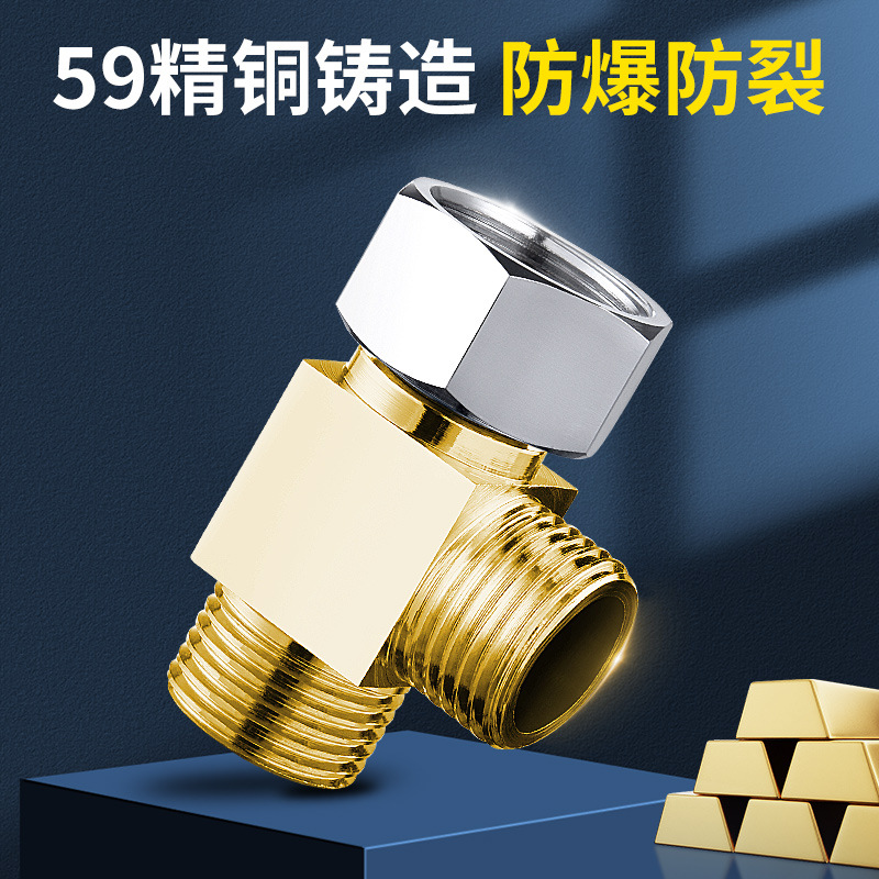 Angle valve, three-way water divider valve, one-in and two-out converter, all-copper union valve, faucet, water pipe connection, switch Application Scenario