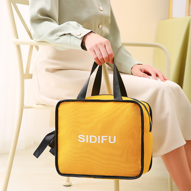 Imported custom handbag, five-piece set, makeup bag, multi-functional toiletry bag, portable canvas bag, Korean version, large capacity Specification drawing