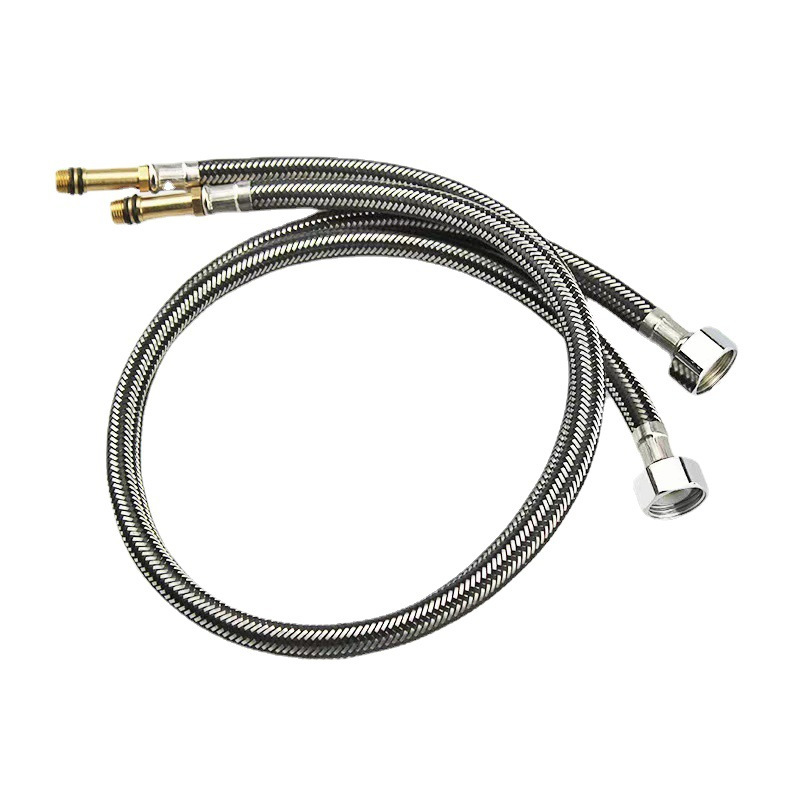 304 stainless steel braided single-ended pointed metal hose, kitchen sink, washbasin, cold and hot water faucet, water inlet pipe Item Picture