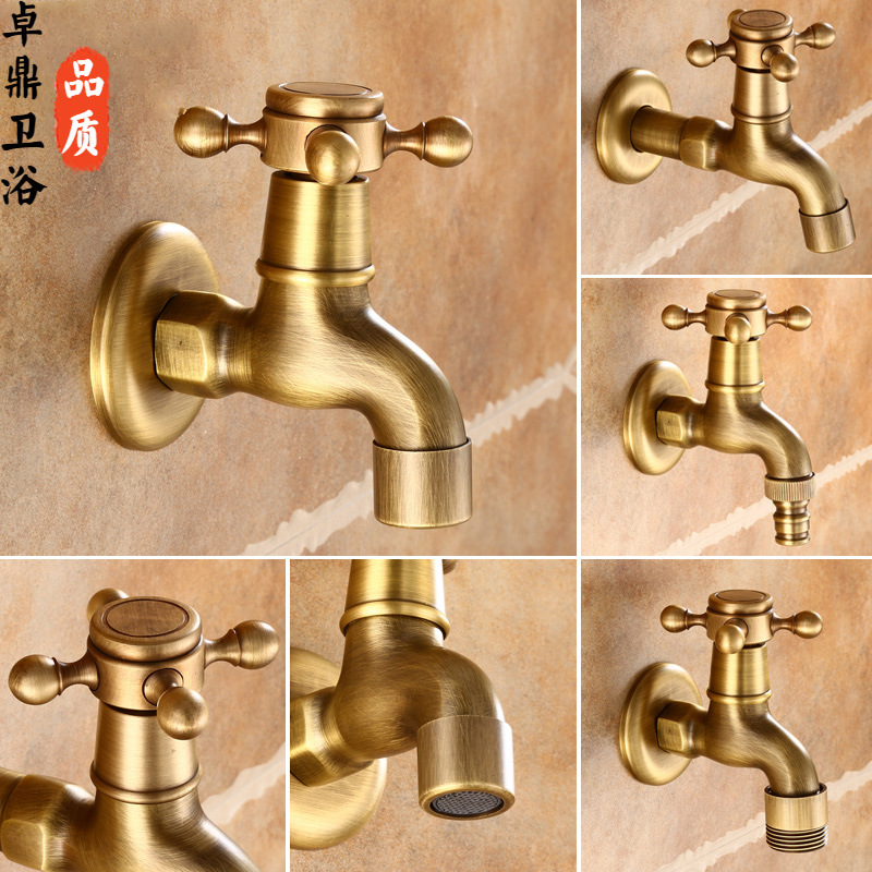 European-style outdoor antique faucet, anti-freezing all-copper quick-boiling faucet, mop sink faucet, washing machine faucet Angle valve full figure
