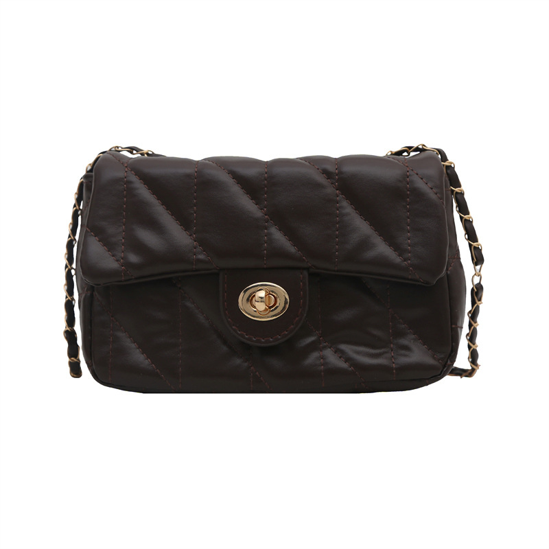 The new popular single-shoulder small square bag for 2024 winter, a retro chain crossbody bag, is trendy and fashionable, versatile and easy to carry for women Item Picture