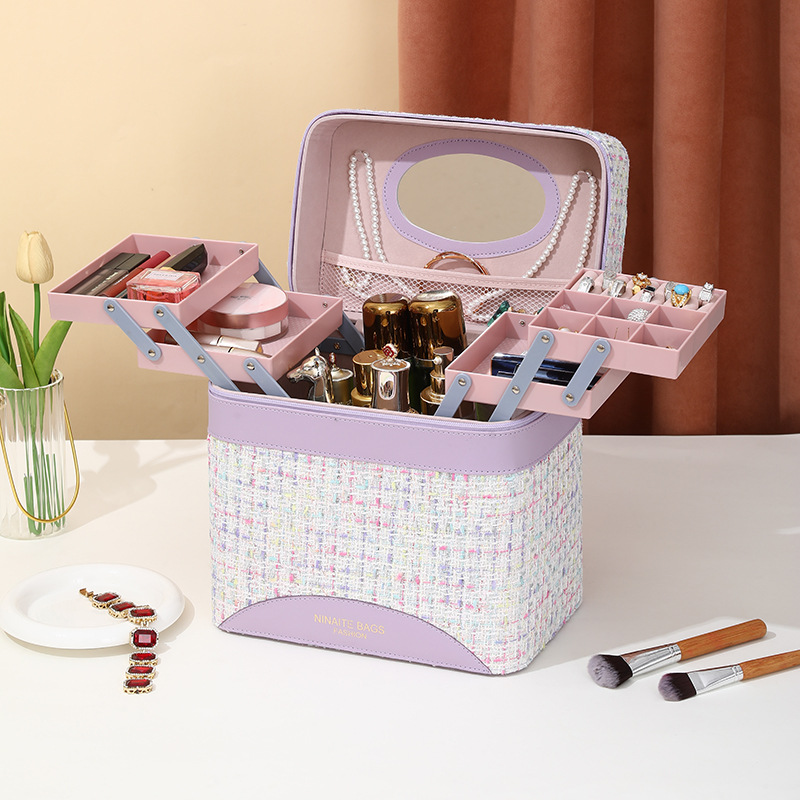 Direct sales from makeup box manufacturers: large-capacity portable makeup bags, large-capacity jewelry storage boxes, and makeup artist follow-up bags details Picture