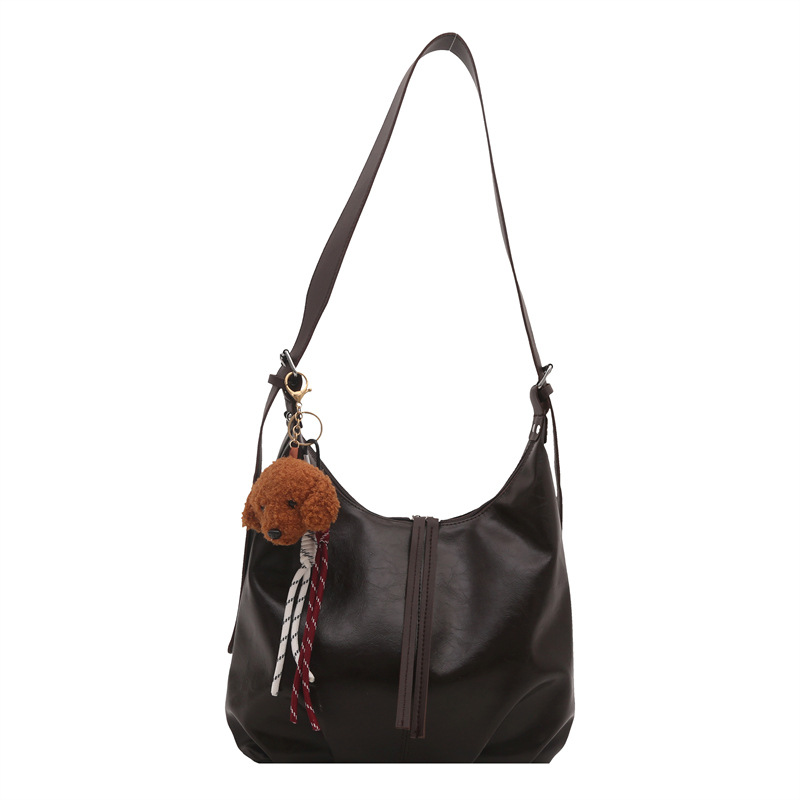 Cross-border casual retro large-capacity bag for women, 2024 new winter commuting single-shoulder crossbody bag, fashionable dumpling bag Item Picture