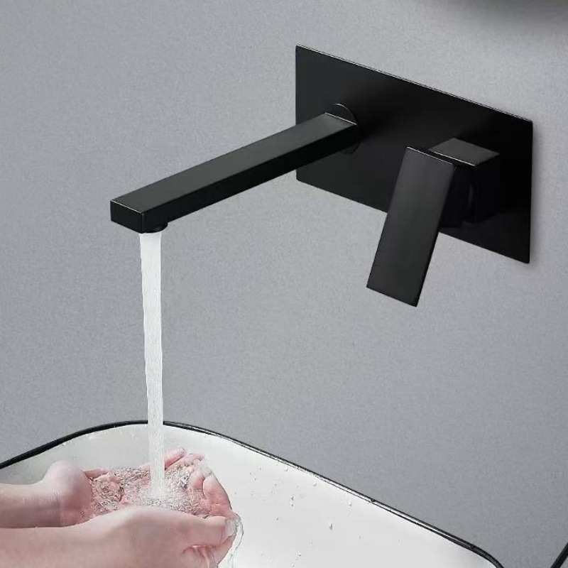 Cross-border hot-melt all-copper concealed wall-mounted basin faucet, cold and hot pre-embedded wall-mounted basin faucet Application Scenario
