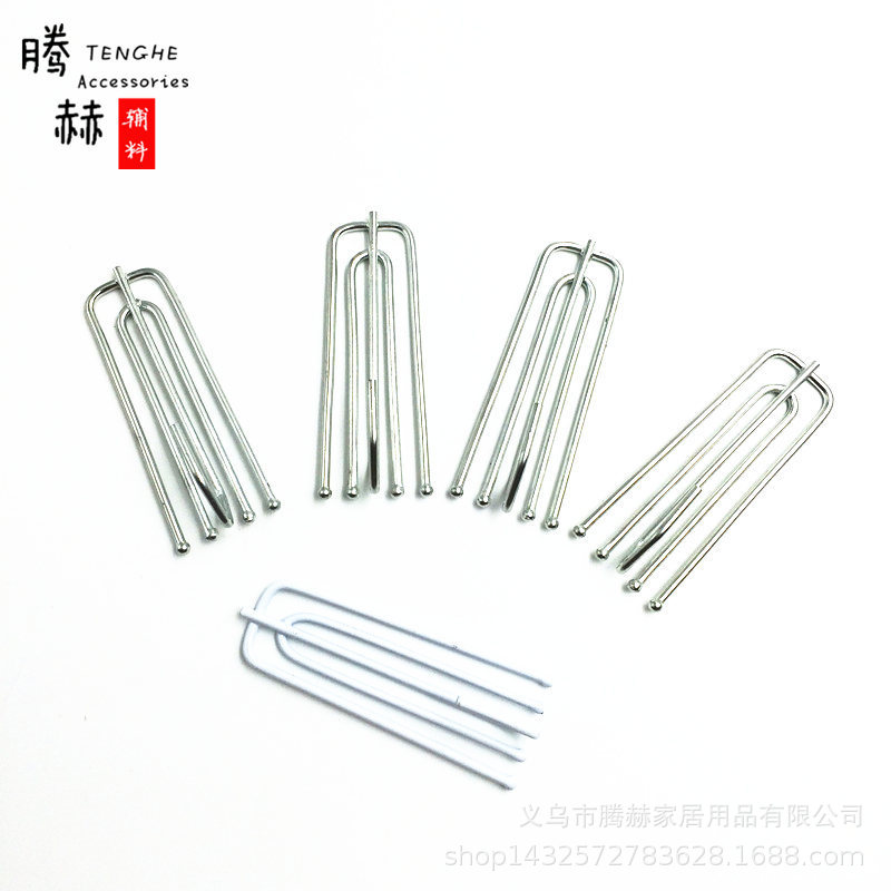 Curtain hooks, fabric fork hooks, curtain accessories, fabric straps, four-fork hooks, five-finger curtain hooks, fabric heads, four-claw hooks, galvanized and white-sprayed hooks details Picture