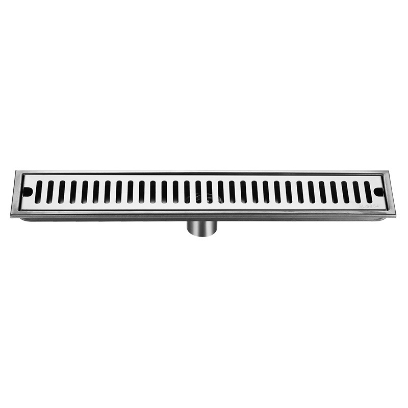 SUS304 stainless steel rectangular floor drain thickening project: Large flow middle side drainage anti-odor floor drain for hotel shower room Item Picture