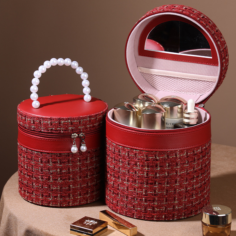 Factory direct sales of light luxury small Chanel bucket bags, large capacity cosmetic cases, storage boxes, souvenirs, wedding gifts, portable for home use full figure