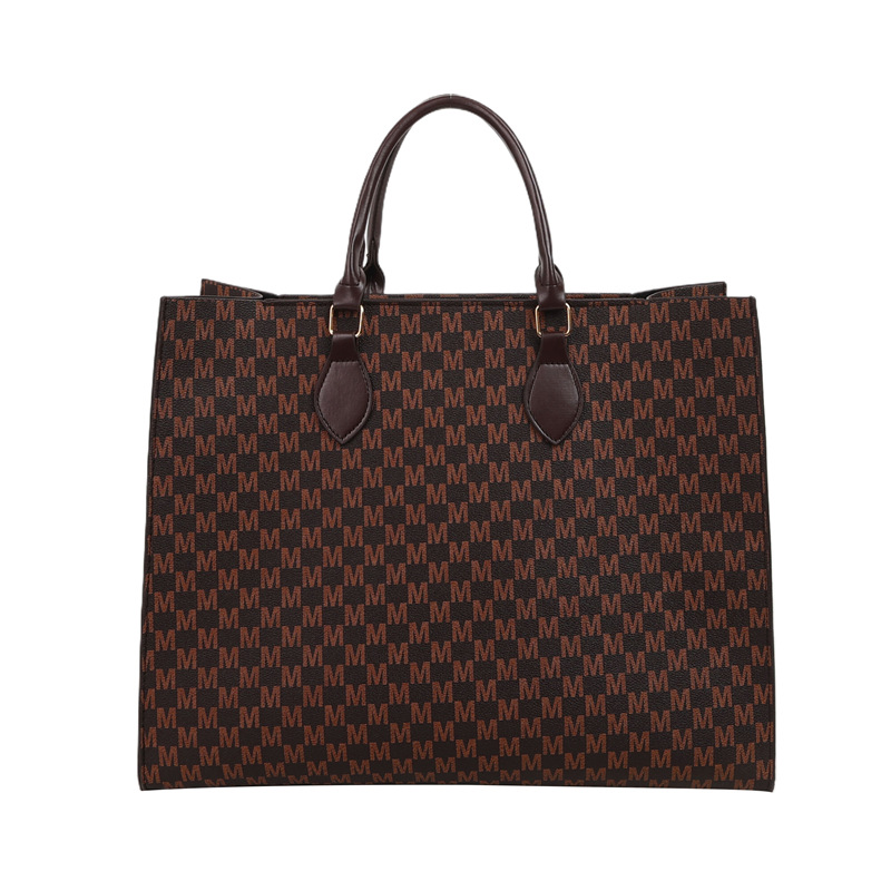 A new 2024 Korean version of a stylish, large-capacity, retro printed hand-held and trendy tote bag for commuting ladies Item Picture