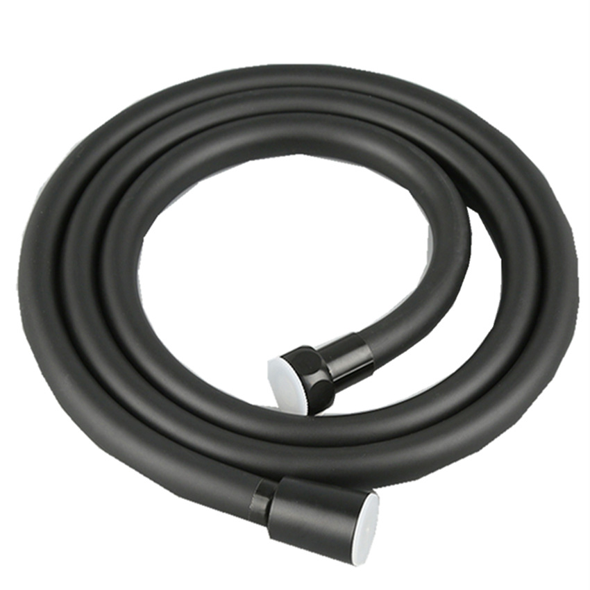 Black shower pipe, PVC shower hose, household bathroom rain shower head, extended and thickened explosion-proof water pipe, 1.5 meters Item Picture