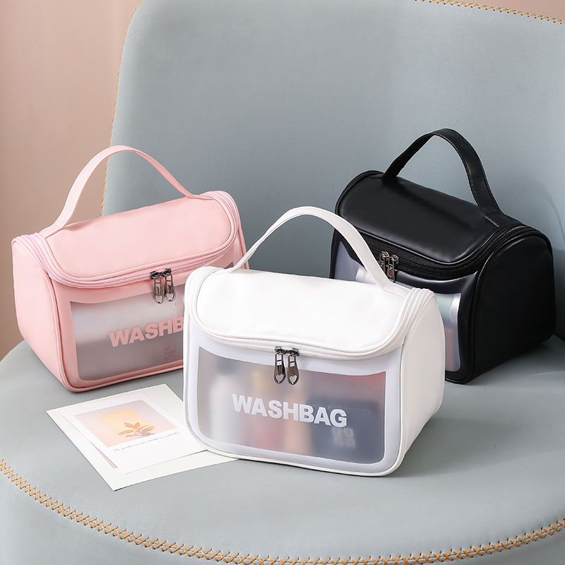 Carefully selected pu flip-top cosmetic bags, large-capacity hand-held toiletry bags, high appearance level portable storage bags, and high-end storage bags full figure